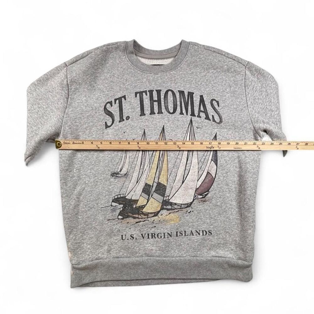 Hollister St. Thomas Virgin Islands Sailboat Sweatshirt Gray Women's Large - Picture 5 of 8